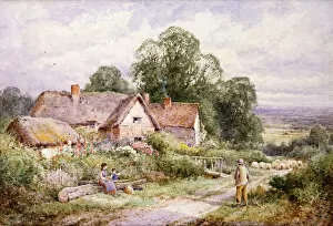 Livelihood Gallery: A Sheep Lane near Woburn, Bedfordshire, (pencil and watercolour)
