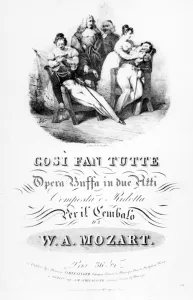 Sheet music for Cosi Fan Tutte by Mozart (engraving) Sheet music for Cosi Fan Tutte by Mozart (engraving)