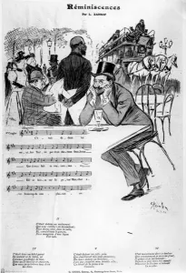 Sheet music for Reminiscences by Leon Xanrof, 1892 (litho) Sheet music for Reminiscences by Leon Xanrof, 1892 (litho)