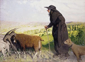 The Shepherdess; La Bergere, (oil on canvas)