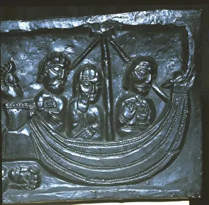 Ship in the 12th century. Detail of the winchester Cathedral Ship in the 12th century. Detail of the winchester Cathedral