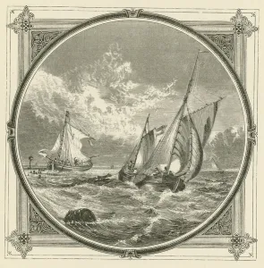 A ship aground, is a beacon at sea (engraving) A ship aground, is a beacon at sea (engraving)