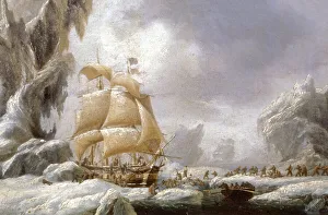 Conveyances Gallery: The Ship of Dumont d Urville Stuck in an Ice Floe in Antarctica, 19th century (oil on canvas)