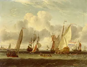 Shipping on the IJ at Amsterdam harbour (oil on canvas) Shipping on the IJ at Amsterdam harbour (oil on canvas)