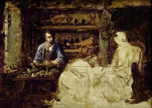The Shoemaker of Reville, a town near Cherbourg (oil on wood) The Shoemaker of Reville, a town near Cherbourg (oil on wood)