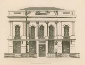 Shop front for Hancock and Dixon, Pall Mall East, London (engraving) Shop front for Hancock and Dixon, Pall Mall East, London (engraving)