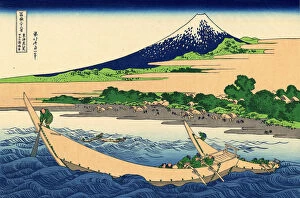 Snow Capped Gallery: Shore of Tago Bay, Ejiri at Tokaido, c.1830 (woodblock print)