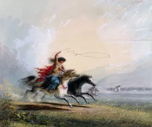 Shoshone woman catching a horse, 1837 (w/c on paper) Shoshone woman catching a horse, 1837 (w/c on paper)