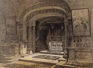 Shrine of the Annunciation, Nazareth (colour litho) Shrine of the Annunciation, Nazareth (colour litho)