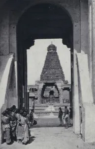 Shrine to the sacred bull Nandi, Brihadisvara Temple, Tanjore, India (b/w photo) Shrine to the sacred bull Nandi, Brihadisvara Temple, Tanjore, India (b/w photo)