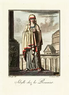 Fortune Telling Gallery: Sibyl, an oracle or prophetess, ancient Rome. 1796 (engraving)