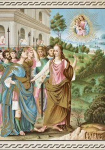 The sibyl of Tiburtis announcing to Augustus the coming of Jesus Christ, from Science The sibyl of Tiburtis announcing to Augustus the coming of Jesus Christ, from Science