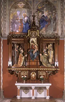 Side-altar of Our Lady with statues of Bohemian Patron Saints, 1922 (painted wood) Side-altar of Our Lady with statues of Bohemian Patron Saints, 1922 (painted wood)
