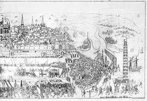 The Siege of Boulogne by King Henry VIII (1491-1547) in 1544, engraved by James Basire The Siege of Boulogne by King Henry VIII (1491-1547) in 1544, engraved by James Basire