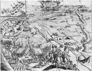 Siege of Ile de Re with the representation of the Royal army, 1622 (engraving) Siege of Ile de Re with the representation of the Royal army, 1622 (engraving)