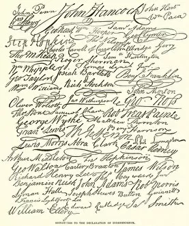 Signatures to the Declaration of Independence (engraving)