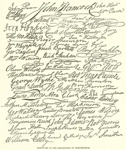 Signatures to the Declaration of Independence (engraving) Signatures to the Declaration of Independence (engraving)