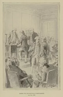 Signing the Declaration of Independence, 4 July 1776 (litho)