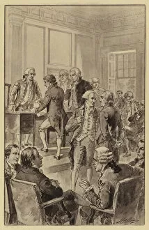 Declaration Of Independence Collection: Signing of the Declaration of Independence, 4 July 1776 (litho)