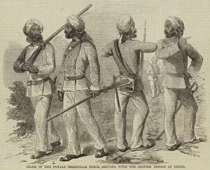 Sikhs Gallery: Sikhs of the Punjab Irregular Force, serving with the British Troops at Delhi (engraving)