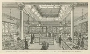 Silber and Fleming's sterling silver plate, gold and silver jewellery, and watch and clock departments (engraving) Silber and Fleming's sterling silver plate, gold and silver jewellery, and watch and clock departments (engraving)
