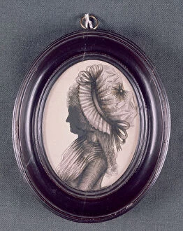 Secolo Xviii Gallery: Silhouette of a lady in a mob cap, by A.Charles, English, c.1790