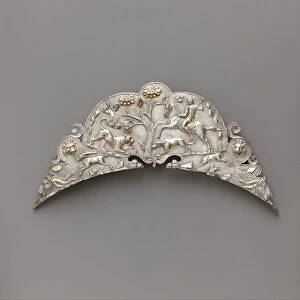 Silver handle of a large dish, 2nd-early 3rd century AD (silver and gold)