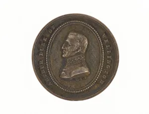 Silver medal commemorating the death of the Duke of Wellington, 1852 (metal) Silver medal commemorating the death of the Duke of Wellington, 1852 (metal)
