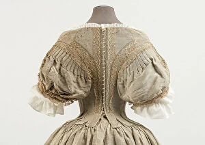 Seventeeth Century Collection: Silver Tissue Dress, 1660s (silver woven silk & metal thread decorated with parchment lace)