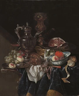 Images Dated 13th November 2012: Silver Wine Jug, Ham, and Fruit, c.1660-1666 (oil on canvas)