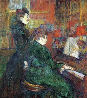 The Singing Lesson, by Henri de Toulouse Lautrec, oil on cardboard, 1864-1901, 71x81 cm The Singing Lesson, by Henri de Toulouse Lautrec, oil on cardboard, 1864-1901, 71x81 cm
