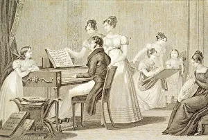 A singing lesson for young ladies (engraving) A singing lesson for young ladies (engraving)