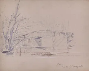 Railway Line Gallery: Single span railway bridge, 19th century (Pencil, Chalk)