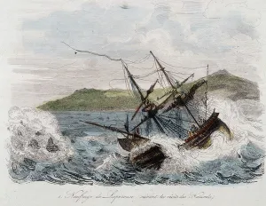 Sinking of the ship of Jean-Francois Galaup, Count of La Perouse (Jean Francois Laperouse Sinking of the ship of Jean-Francois Galaup, Count of La Perouse (Jean Francois Laperouse