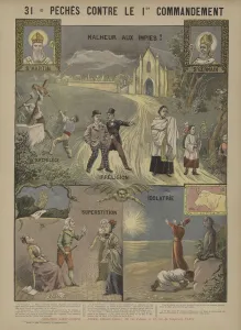 Sins against the First Commandment (colour litho) Sins against the First Commandment (colour litho)