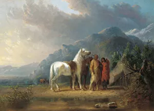 American Art Gallery: Sioux Camp (oil on canvas)