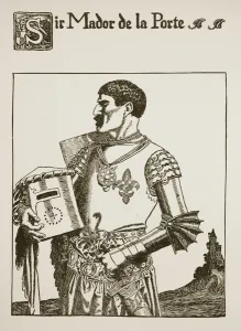Sir Mador de la Porte, illustration from The Story of the Grail Sir Mador de la Porte, illustration from The Story of the Grail