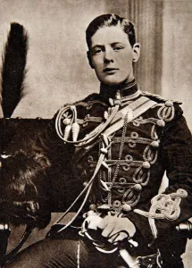 Sir Winston Churchill as a Lieutenant in the 4th Hussars in 1895 (photogravure) Sir Winston Churchill as a Lieutenant in the 4th Hussars in 1895 (photogravure)