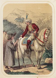 The Three Sisters, a scene from One Thousand and One Nights (colour litho) The Three Sisters, a scene from One Thousand and One Nights (colour litho)