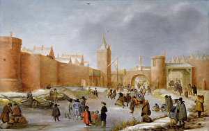 Skaters and Kolf Players Outside the City Walls of Kampen (oil on panel) Skaters and Kolf Players Outside the City Walls of Kampen (oil on panel)