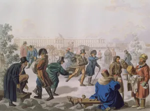 Skating on the Neva (colour litho) Skating on the Neva (colour litho)