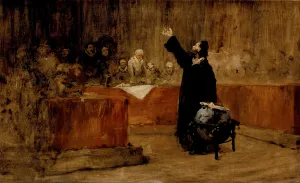 Sketch for Columbus before the Council of Salamanca, c.1876 (oil on canvas) Sketch for Columbus before the Council of Salamanca, c.1876 (oil on canvas)