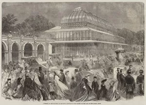 Royal Horticultural Society Gallery: A Sketch in the Gardens of the Royal Horticultural Society on the Day of the Dahlia Show (engraving)