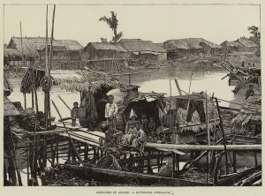 Sketches in Annam, a Riverside Dwelling (engraving) Sketches in Annam, a Riverside Dwelling (engraving)