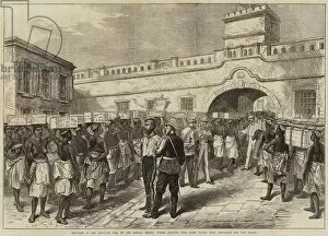 Cape Coast Castle Gallery: Sketches of the Ashantee War, Women leaving Cape Coast Castle with Provisions for the Troops