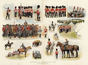 Drum Gallery: Sketches of the British Army (colour litho)
