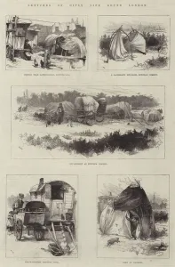 Hackney Wick Gallery: Sketches of Gipsy Life round London (engraving)
