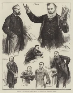 Sketches in the House of Commons, Attack and Defence (engraving) Sketches in the House of Commons, Attack and Defence (engraving)