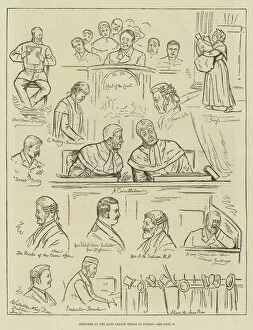 Sketches at the Land League Trials in Dublin (engraving)