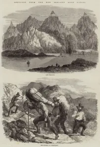 Sketches from the New Zealand Gold Fields (engraving) Sketches from the New Zealand Gold Fields (engraving)